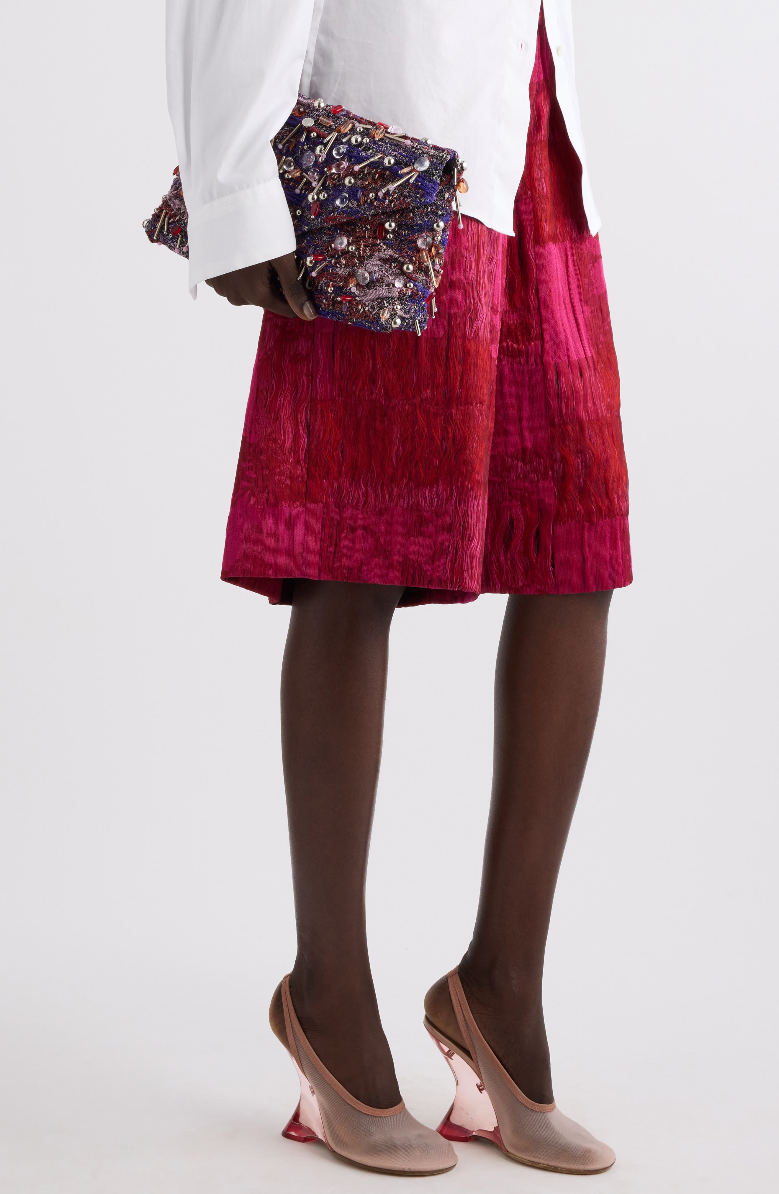 Dries Van Noten Embellished Envelope Clutch, Alternate, color, 