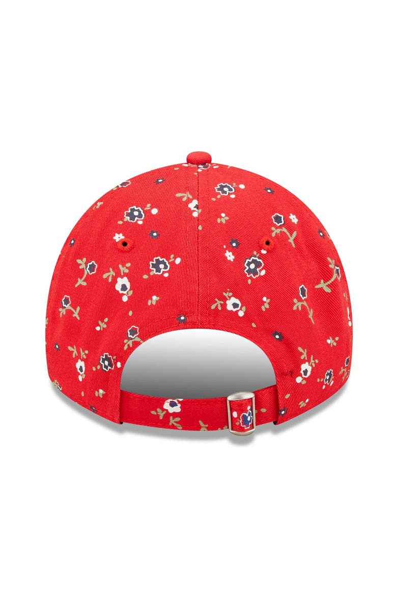 New Era Women's New Era Red New England Patriots  Floral 9TWENTY Adjustable Hat, Alternate, color, Red