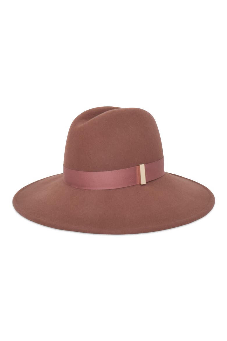 Requiem Wool Blend Felt Fedora, Alternate, color, CLAY