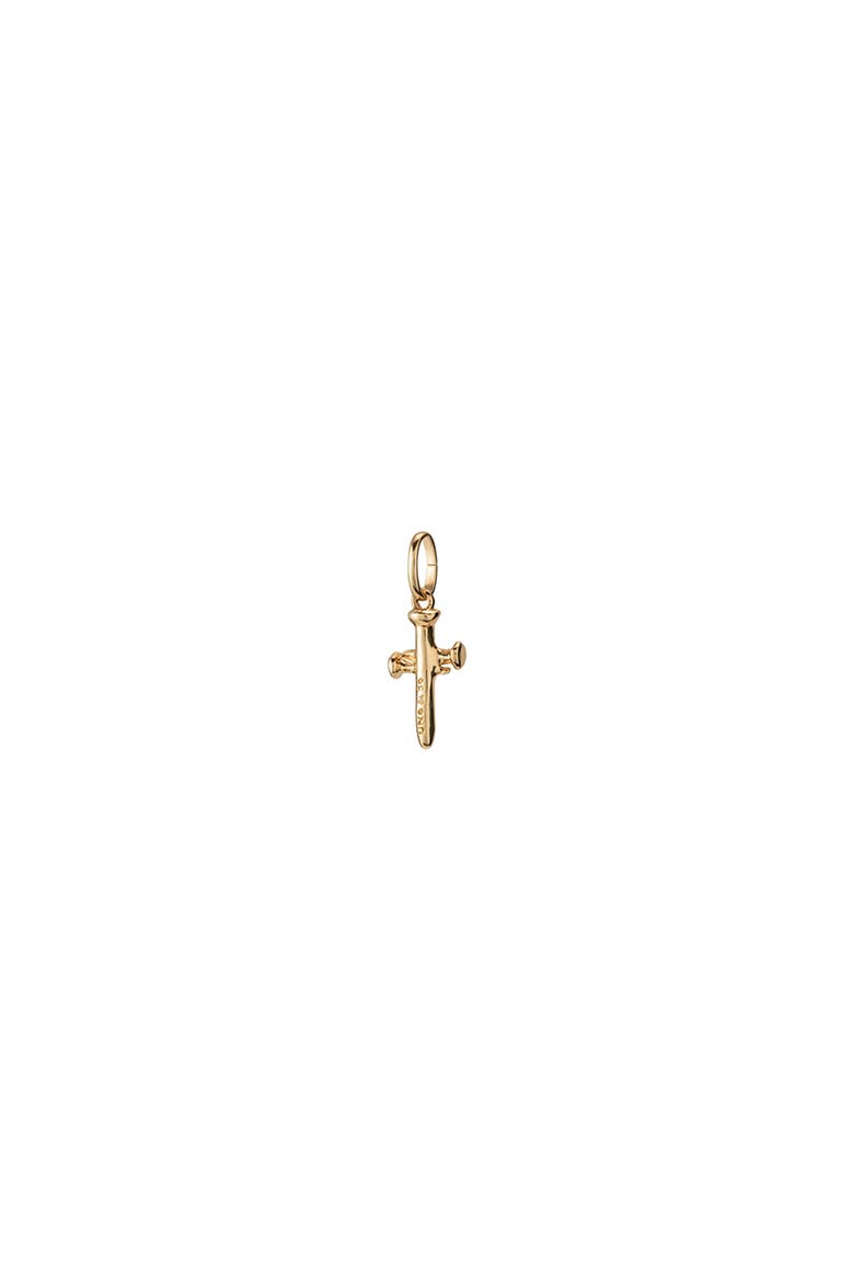 18K Gold Plated Medium Cross Charm, Alternate, color, Gold