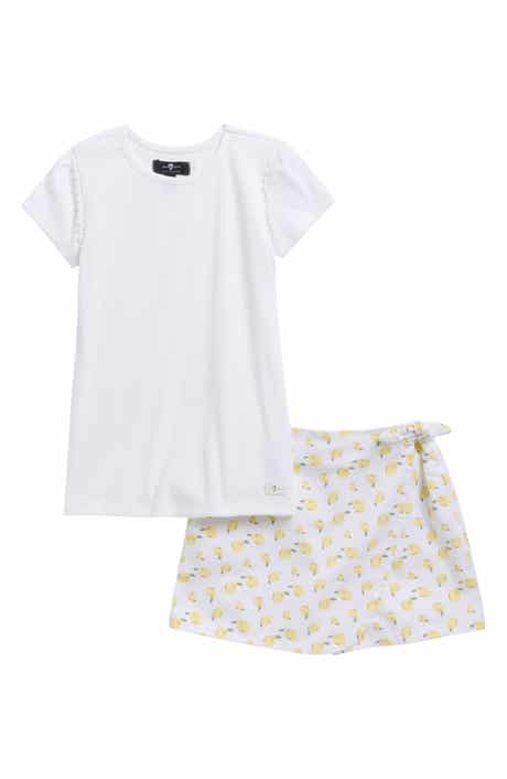 7 For All Mankind Kids' T-Shirt & Skort Set