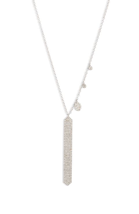 Diamond Pavé Bar Pendant Necklace