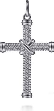 Gabriel & Co. Hampton Sterling Silver Twisted Rope Cross Pendant