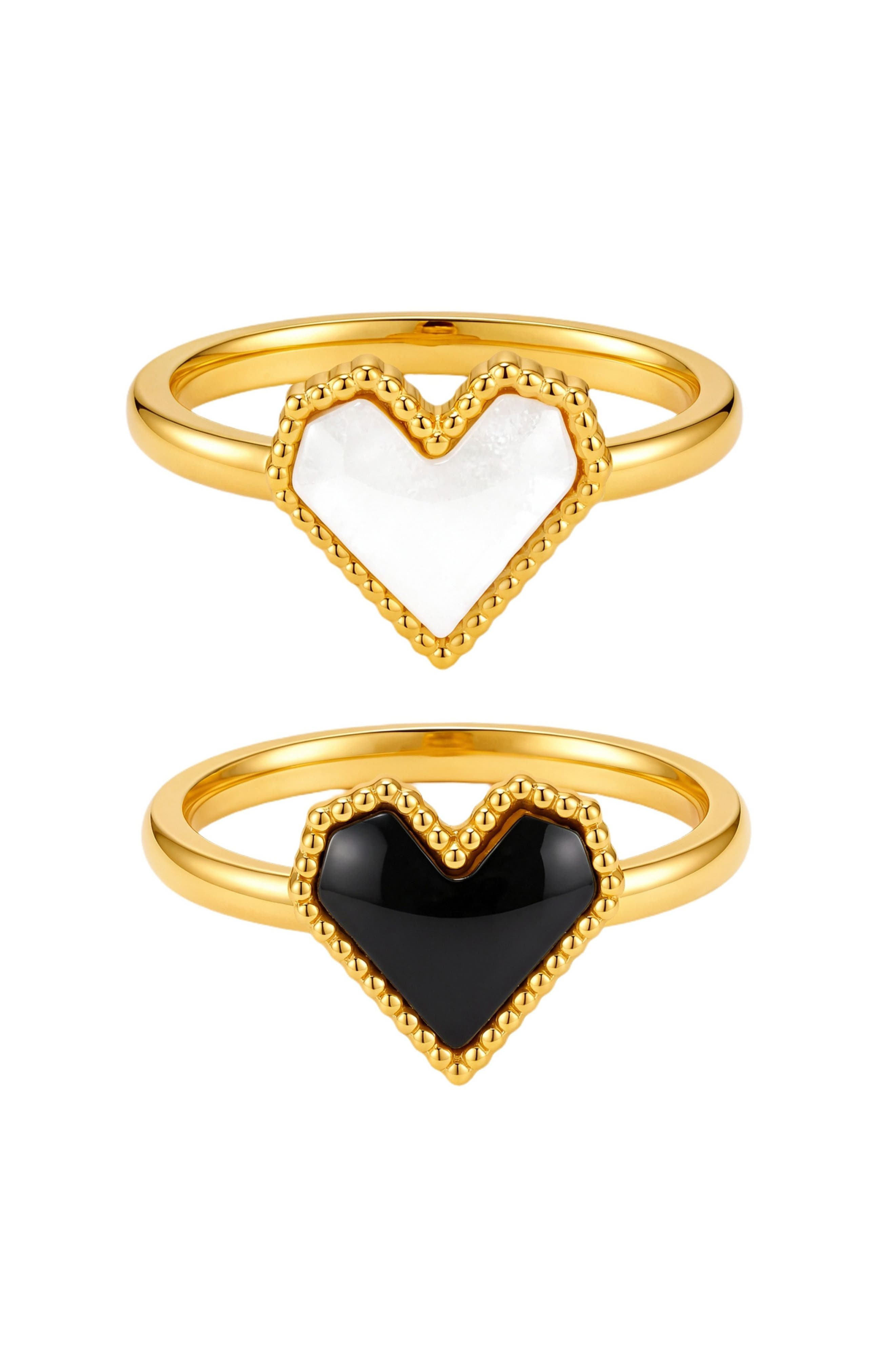 Set of 2 Heart Rings
