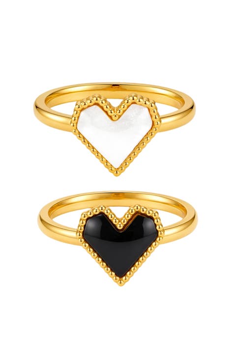 Set of 2 Heart Rings