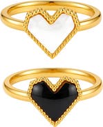 Adornia Set of 2 Heart Rings