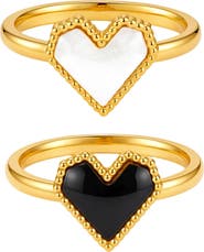 Adornia Set of 2 Heart Rings