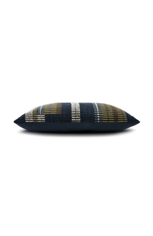 Elaine Smith Voyage Indigo Textured With Chenille Indoor & Outdoor Woven Accent Pillow