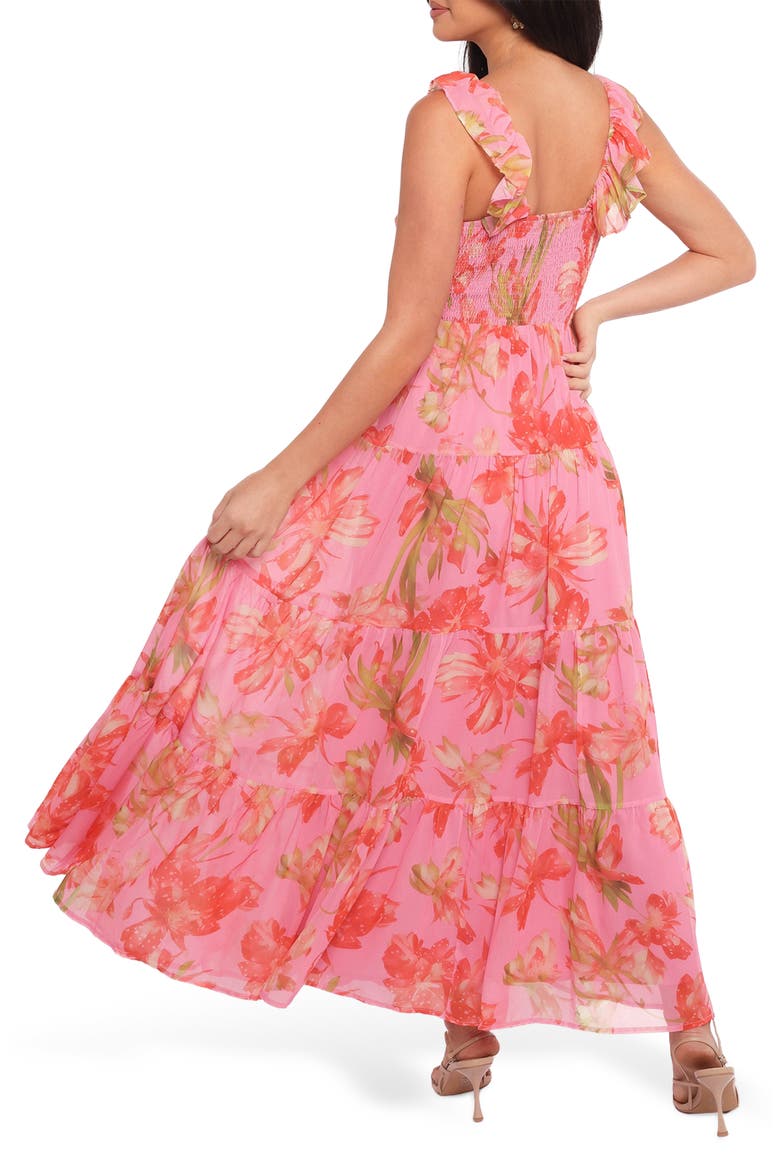 Matteah Floral Print A-Line Dress, Alternate, color, TROPICAL FLORAL