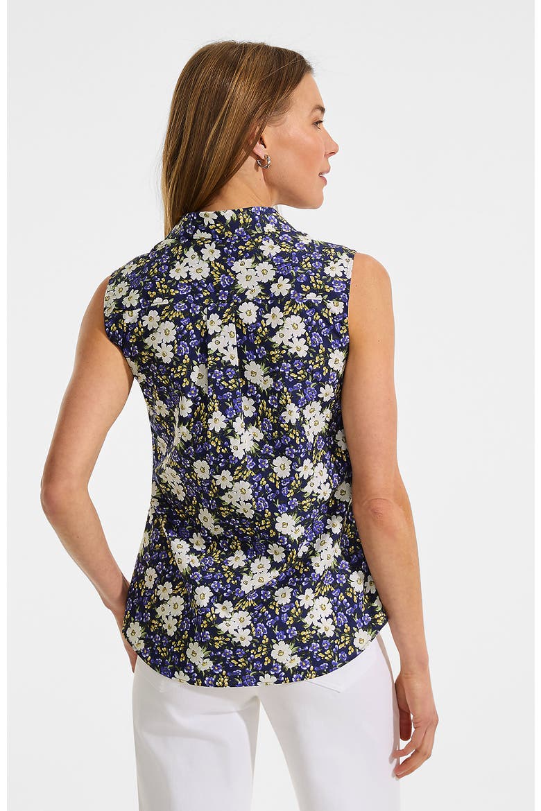 Sleeveless No Iron Shirt, Alternate, color, Deep Sea Spring Floral