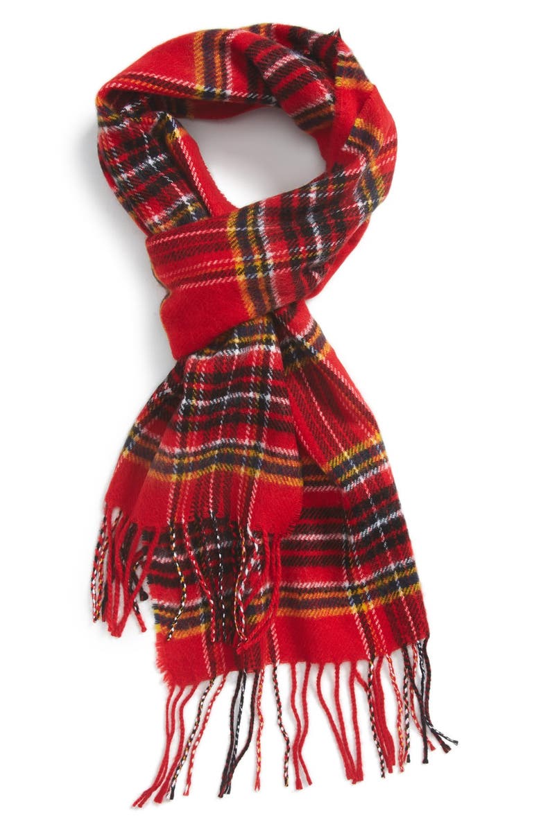 Topman Plaid Scarf, Main, color, 