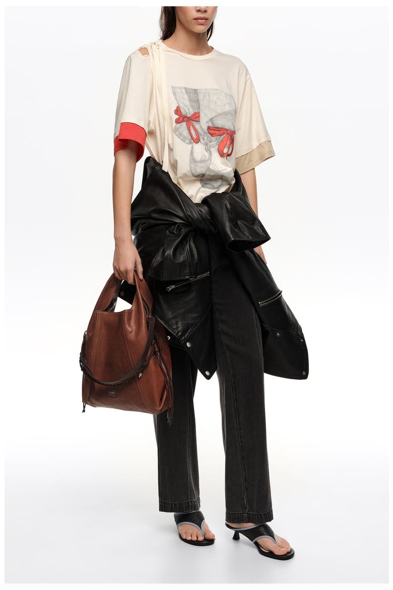 Straight Washed Trousers With Topstitching, Alternate, color, WASHED BLACK