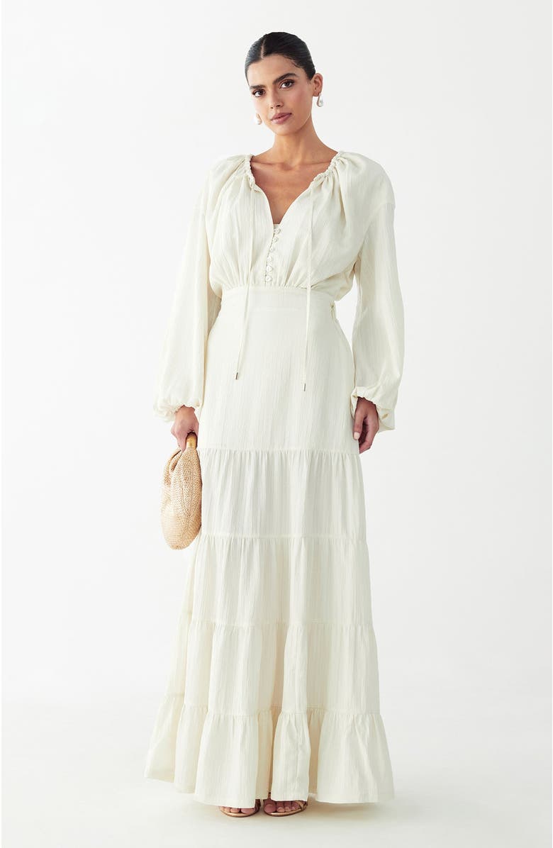 WILLA Golden Maxi Dress, Alternate, color, Natural