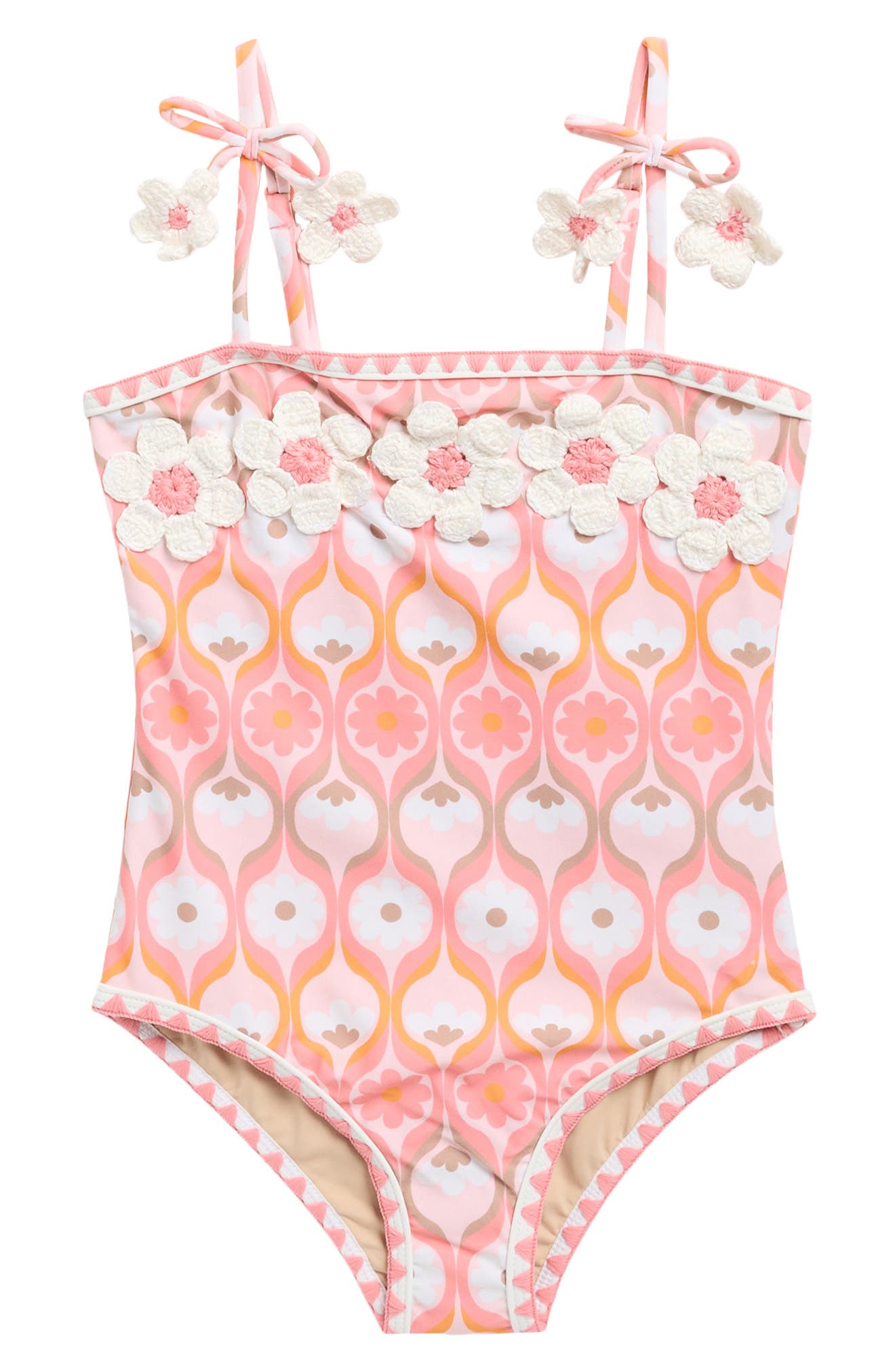 Shade Critters Kids' Summer Sorbet Crochet Floral One-Piece UPF 50+ Swimsuit