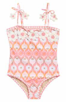 Shade Critters Kids' Summer Sorbet Crochet Floral One-Piece UPF 50+ Swimsuit