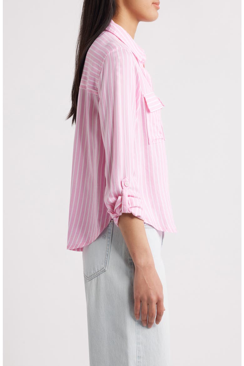 Fallon Crop Button-Up Shirt, Alternate, color, CACTUS BLOSSOM