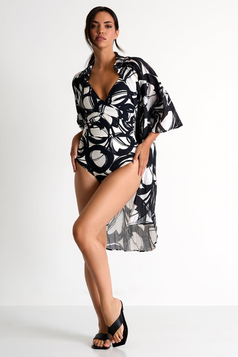 Classic One-Piece Bathing Suit, Alternate, color, Print