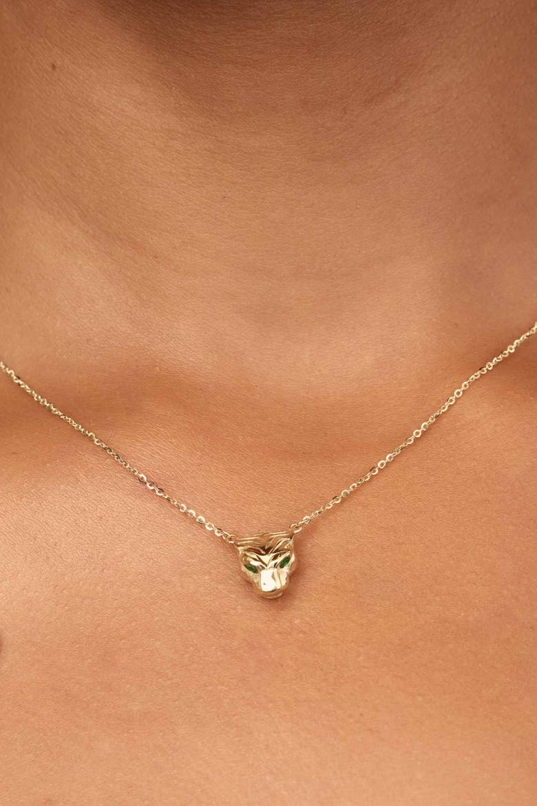 14K Gold Majestic Panther Pendant Necklace, Alternate, color, Yellow Gold