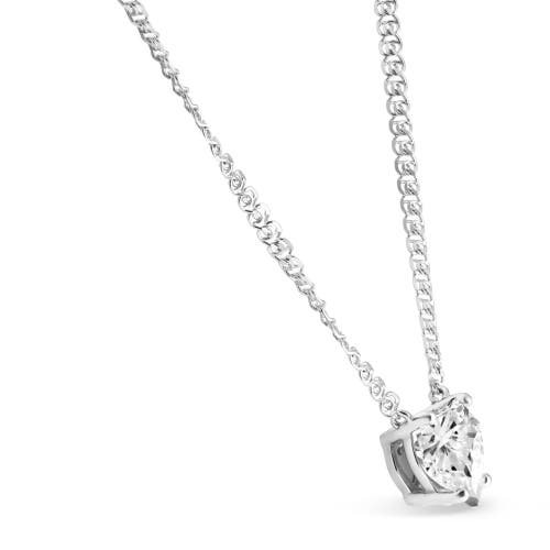 Bliss Diamond Certified 3ct Heart Solitaire Diamond Pendant Necklace 14k Gold Lab Grown In 14k White Gold