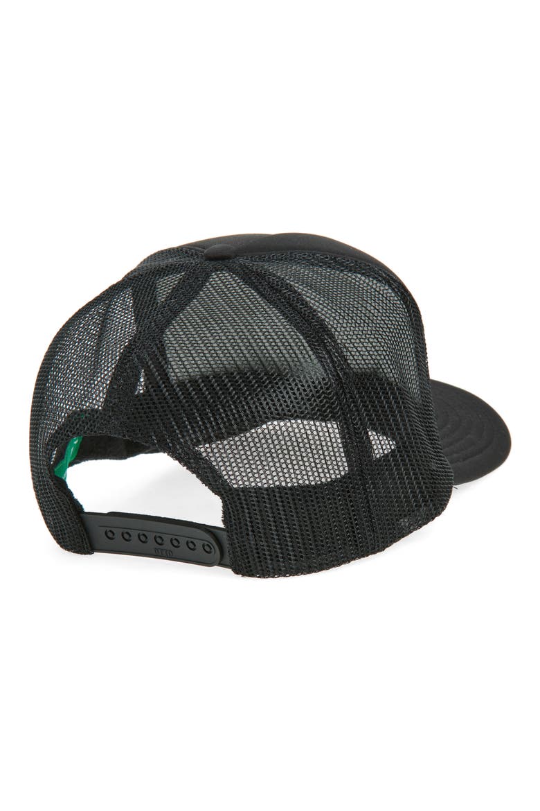 The Ocean Is Calling Trucker Hat, Alternate, color, BLACK