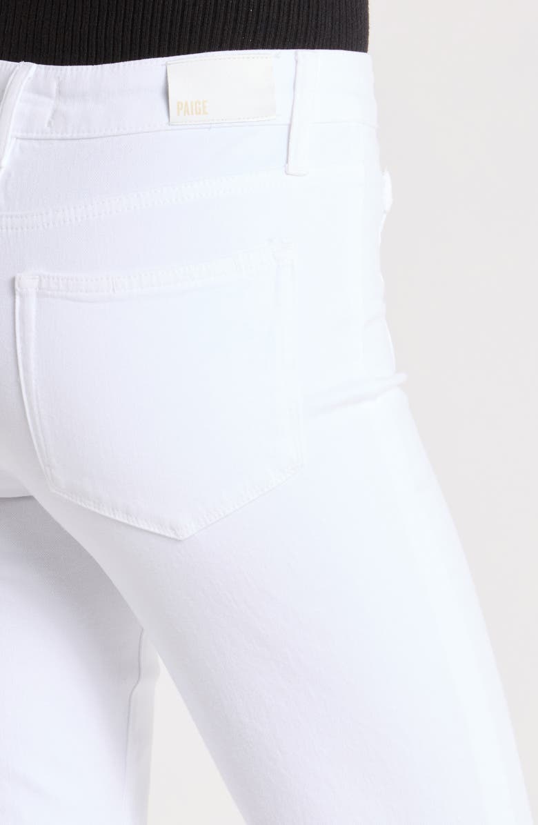 PAIGE Mason High Waist Braid Detail Crop Raw Hem Jeans, Alternate, color, Crisp White