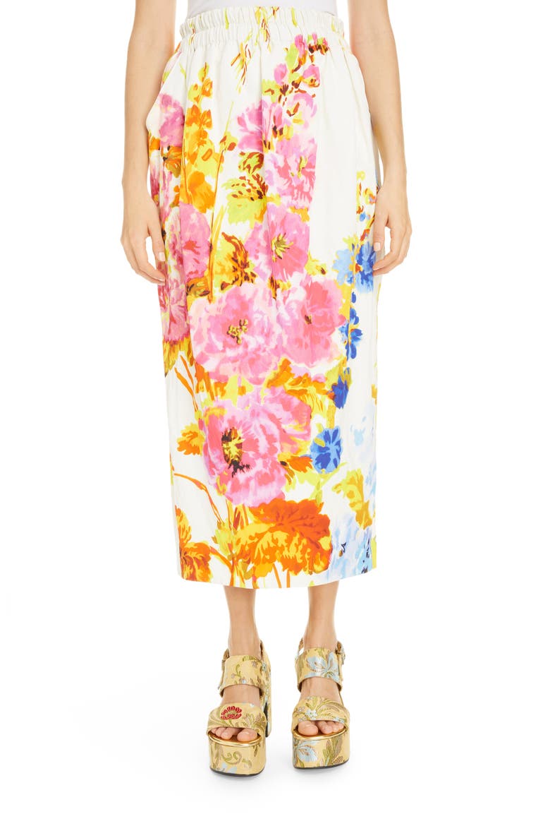 Sofya Floral Skirt, Main, color, ECRU