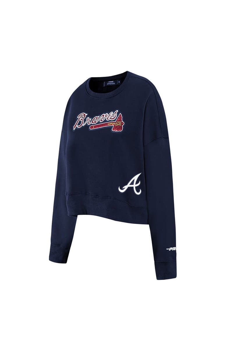 PRO STANDARD Women's Pro Standard Navy Atlanta Braves Game Day Classics Crewneck Pullover Sweatshirt, Alternate, color, 