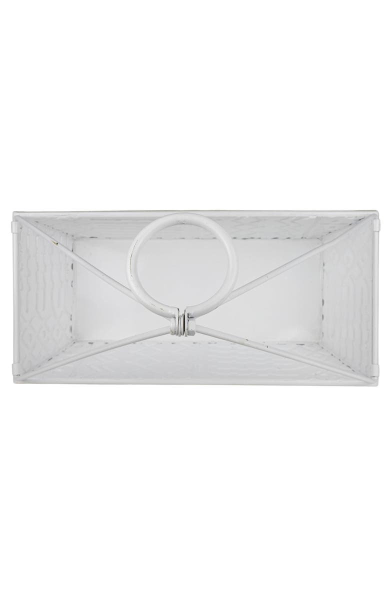 Foreside Home and Garden Multi Pattern Metal Caddy, Alternate, color, White