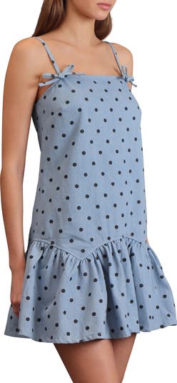 Drop Waist Denim Minidress