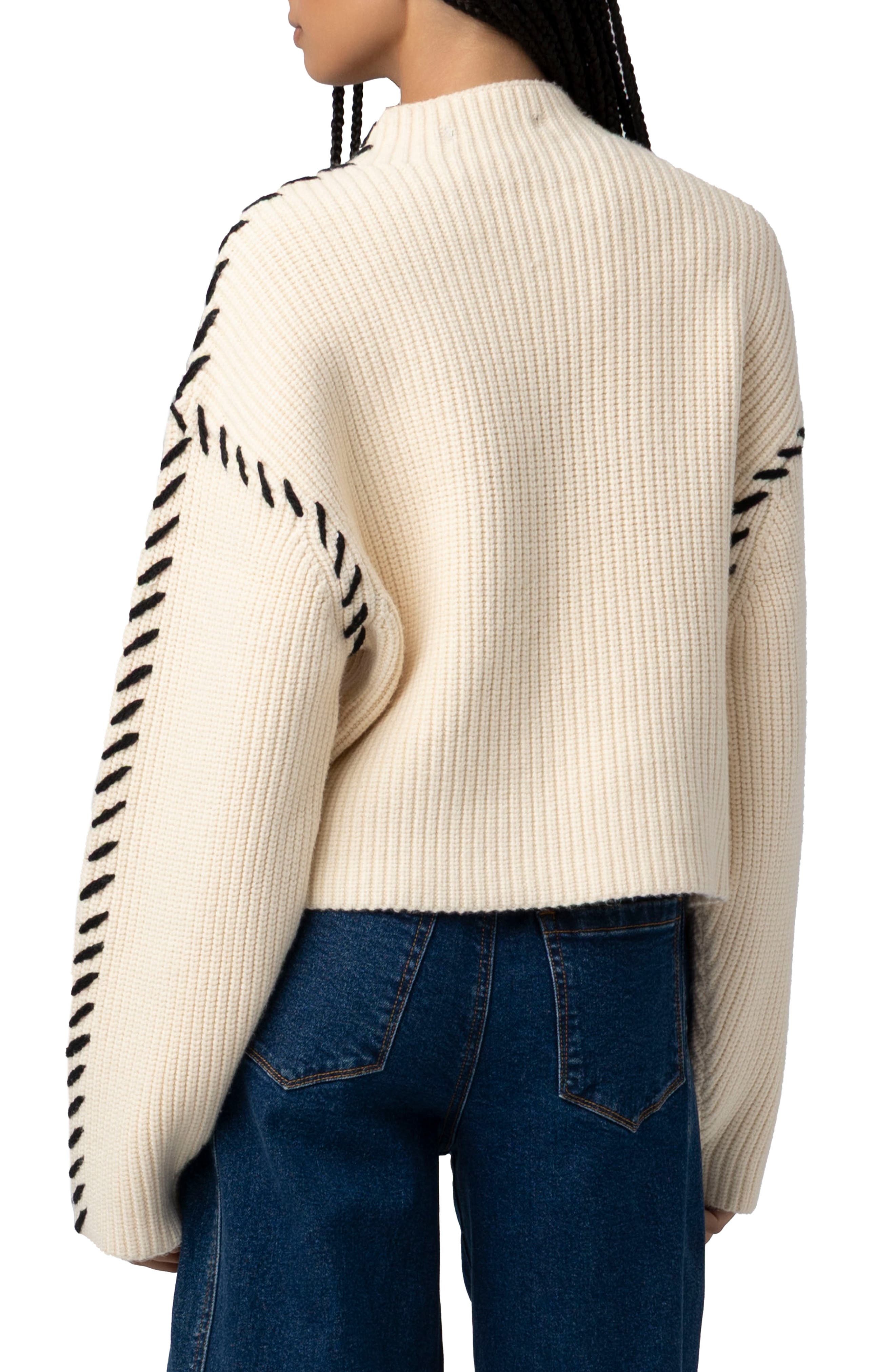 Whip Stitch Mock Neck Sweater - image 2