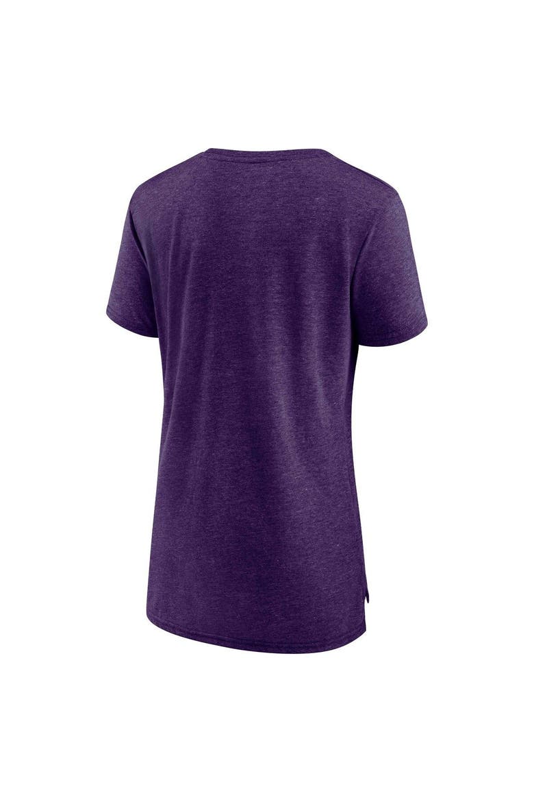 Women's Fanatics Branded Heathered Purple Los Angeles Lakers True Classics Tri-Blend T-Shirt, Alternate, color, Heather Purple