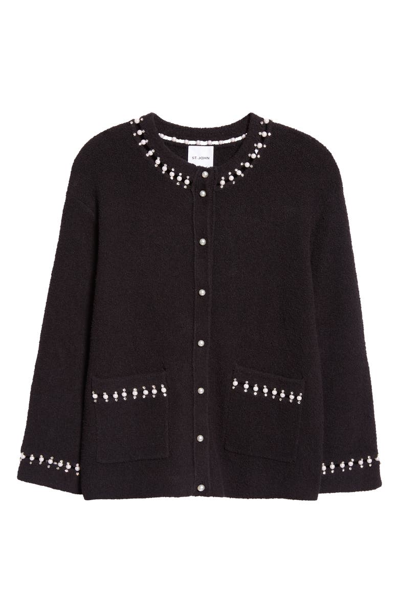 St. John Collection Embellished Stretch Micro Bouclé Jacket, Alternate, color, 