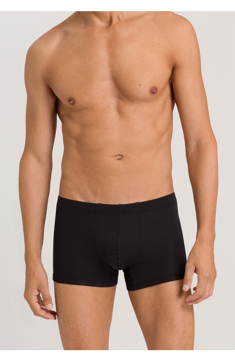 Hanro Sea Island Cotton Cotton Boxer Brief, Alternate, color, Black