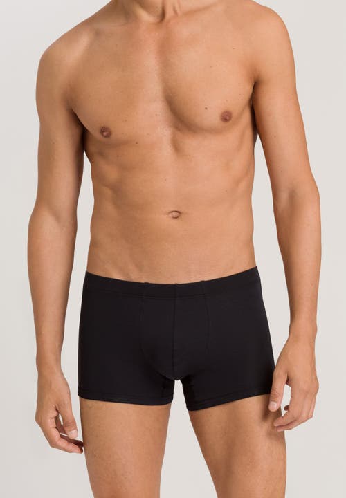 Hanro Sea Island Cotton Boxer Brief In Black