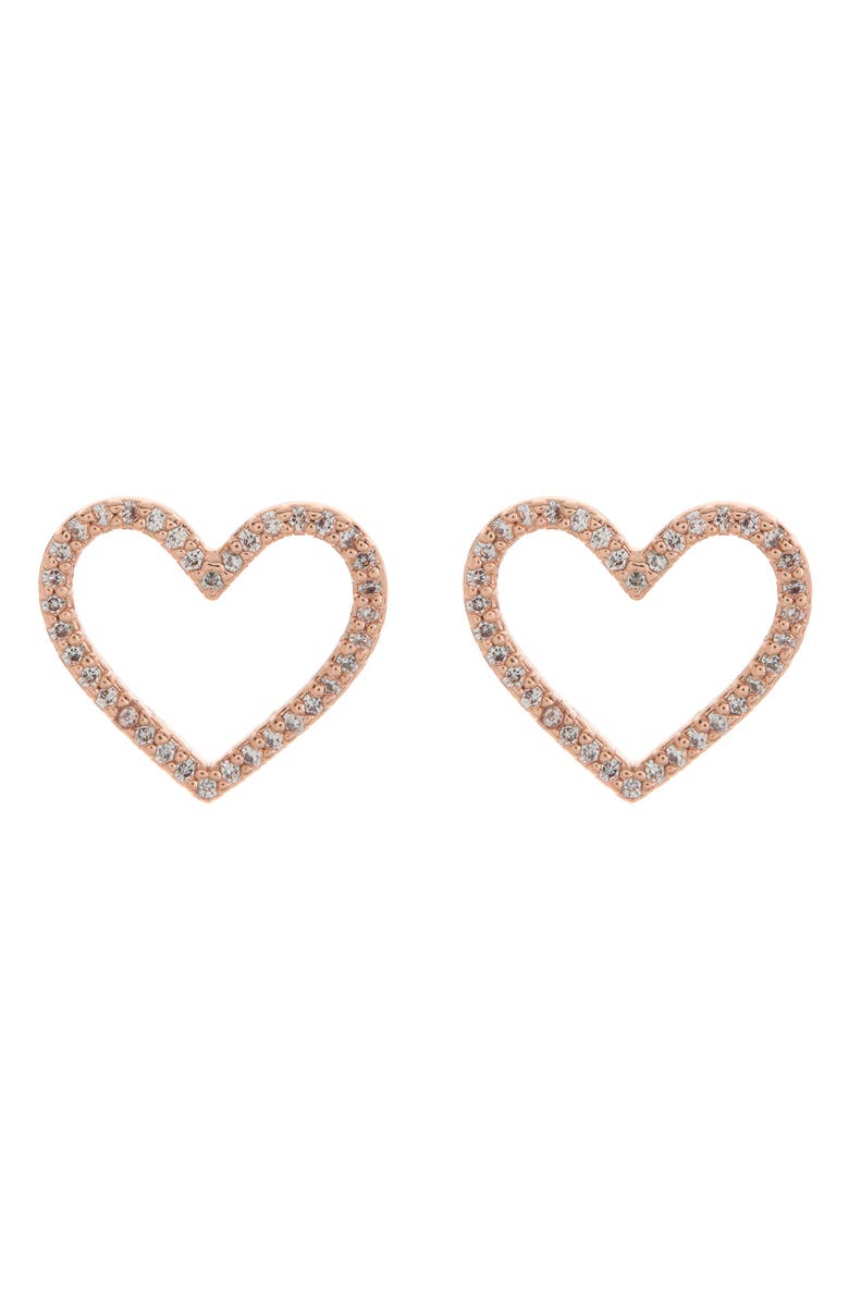 Kate Spade New York pavé heart stud earrings, Main, color, 