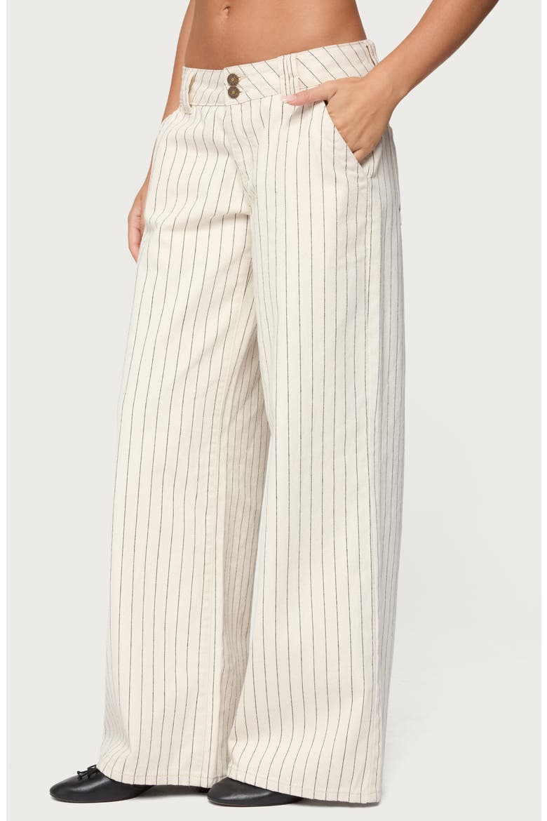 Cory Stripe Low Rise Wide Leg Jeans, Alternate, color, CREAM