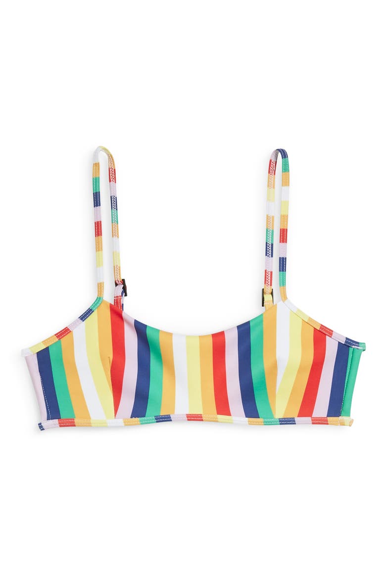 Stripe Crop Bikini Top, Alternate, color, WHITE MULTI