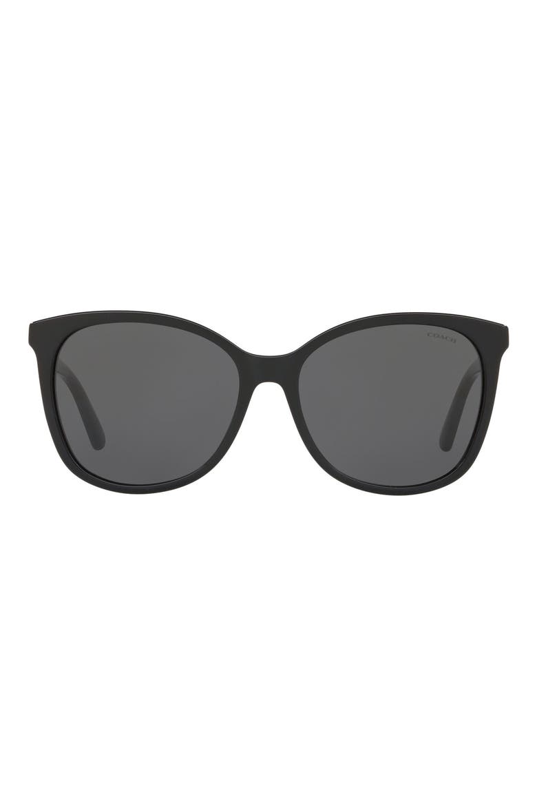 57mm Square Sunglasses, Main, color, BLACK