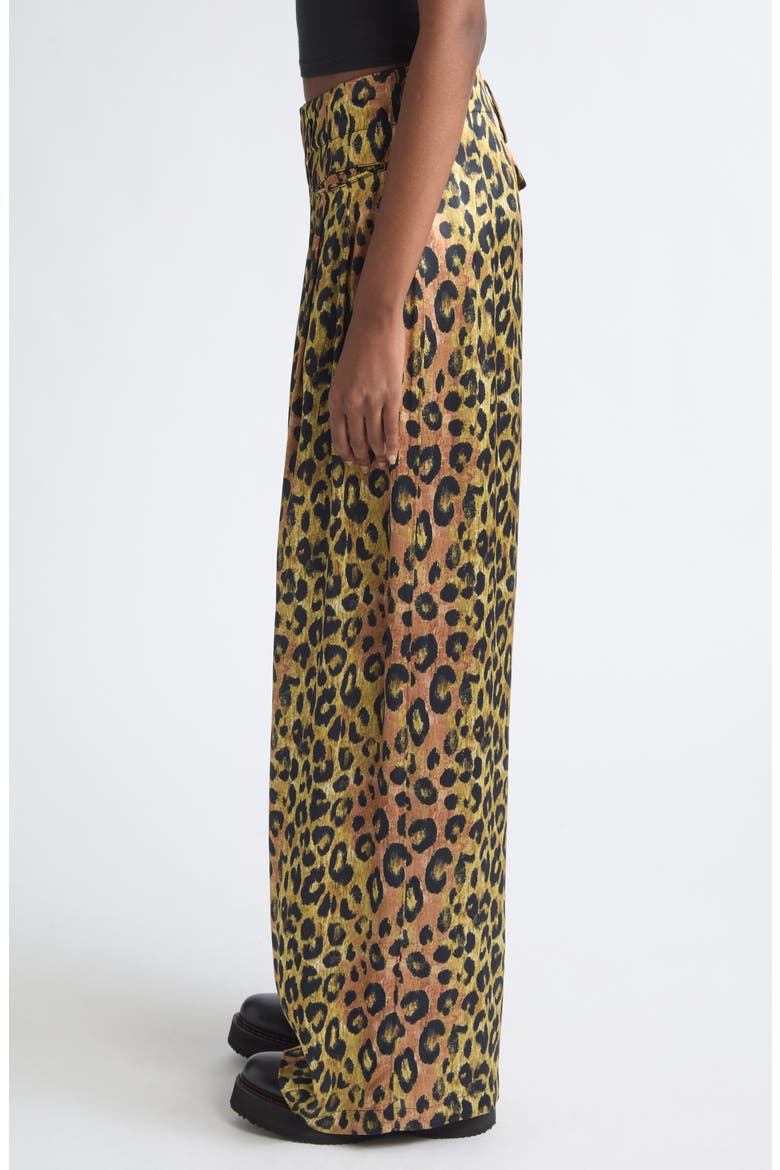 Triple Pleat Wide Leg Pants, Alternate, color, LIGHT BROWN PINK LEOPARD