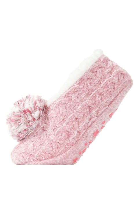 Cable Chenille Slipper Socks