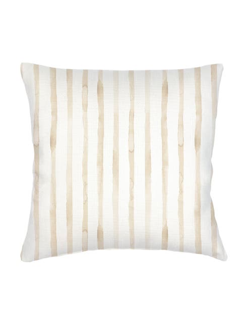 Riviera Striped Linen Pillow with Down Insert