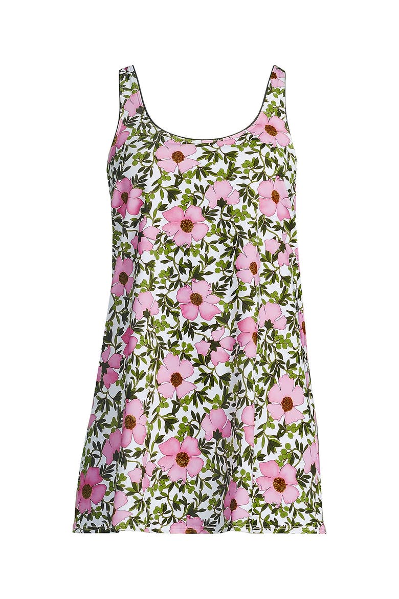 Scoop Neck Mini Swim Dress One Piece Swimsuit, Alternate, color, Floral Blossom/White/Pink