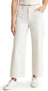 PAIGE Anessa Raw Hem High Waist Crop Wide Leg Utility Jeans