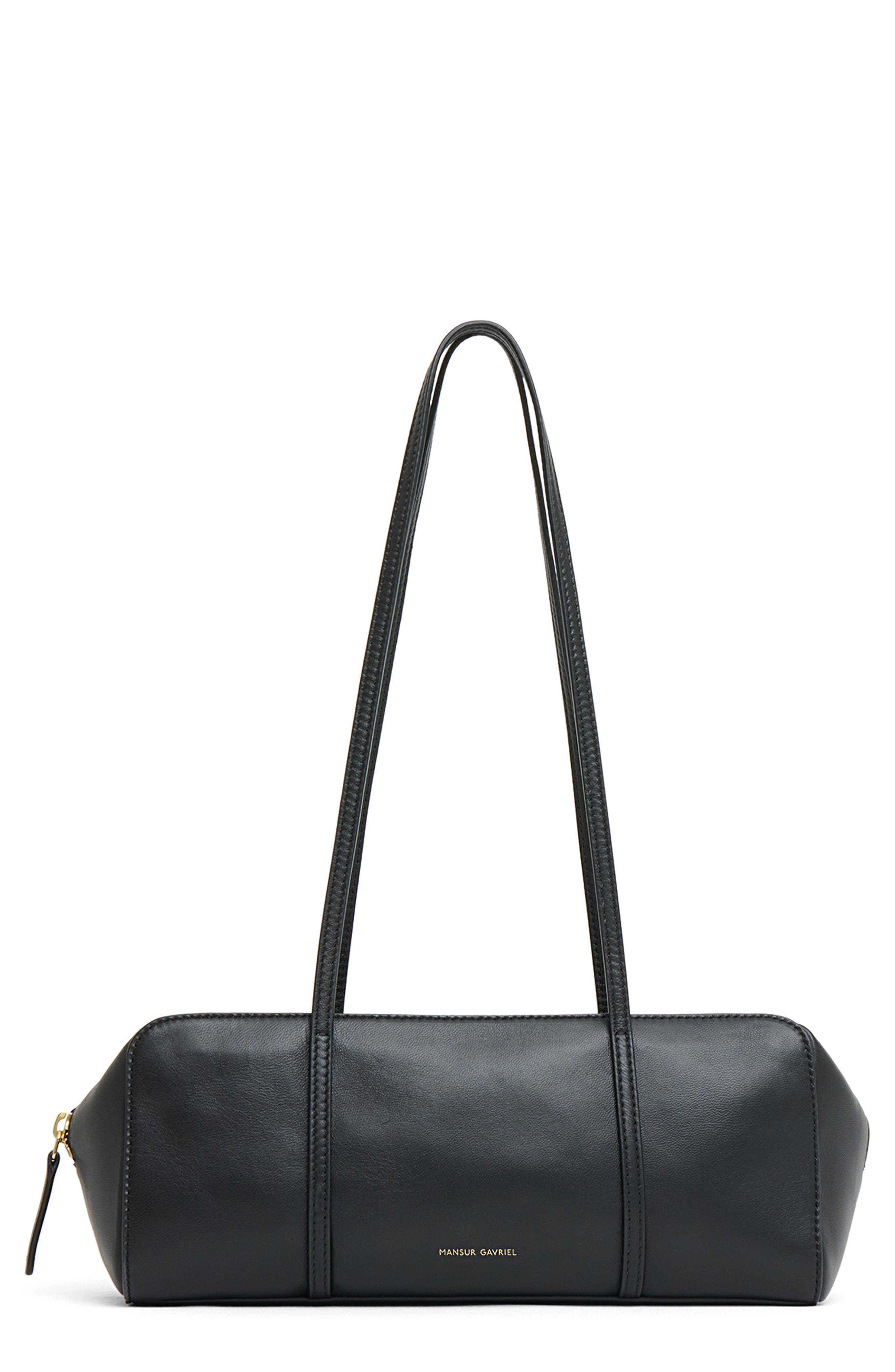 Mansur Gavriel Filo Leather Shoulder Bag, Main, color, Black
