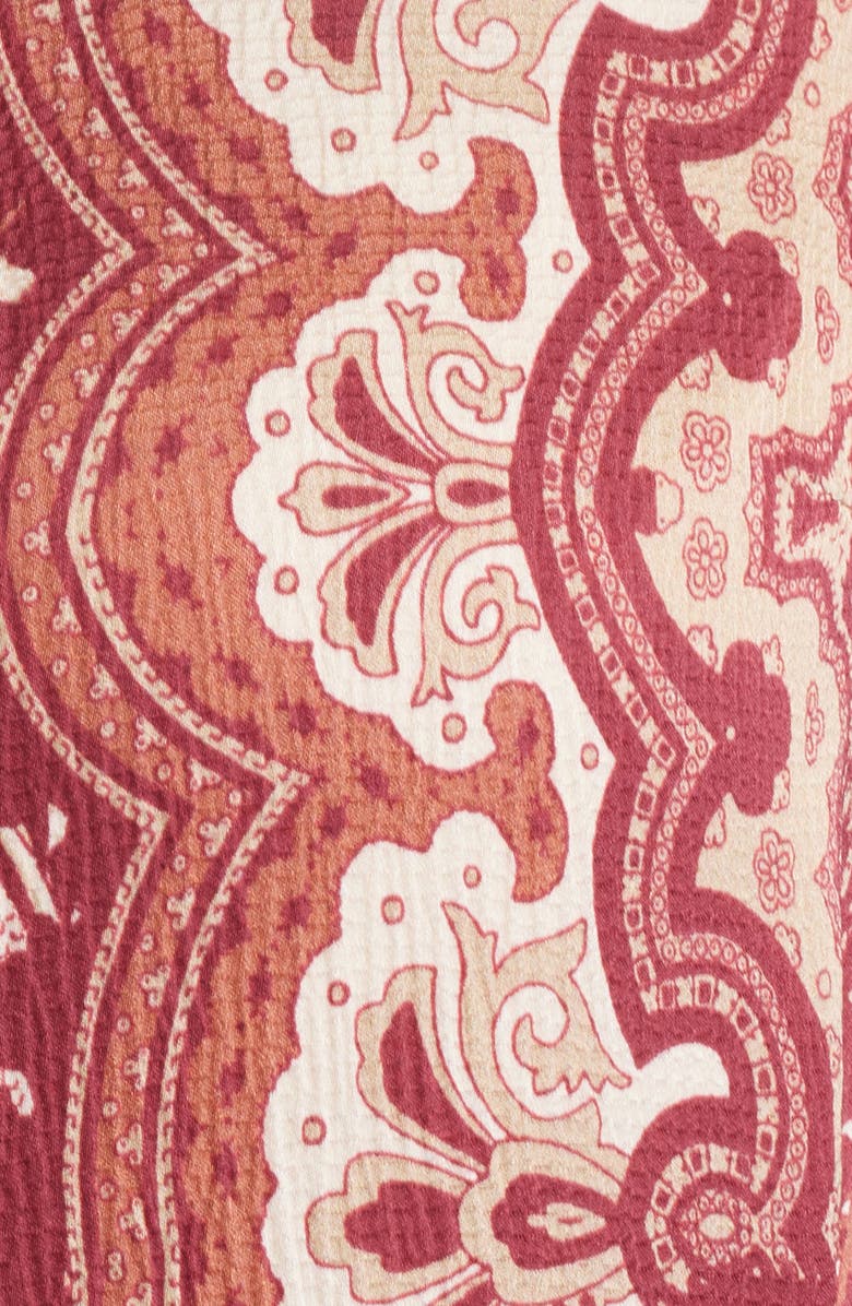 Julia Jordan Placed Print Long Sleeve Shirtdress, Alternate, color, Red Ivory