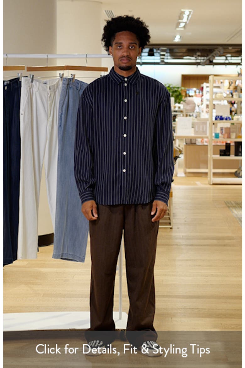 Long Pinstripe Button-Up Shirt video