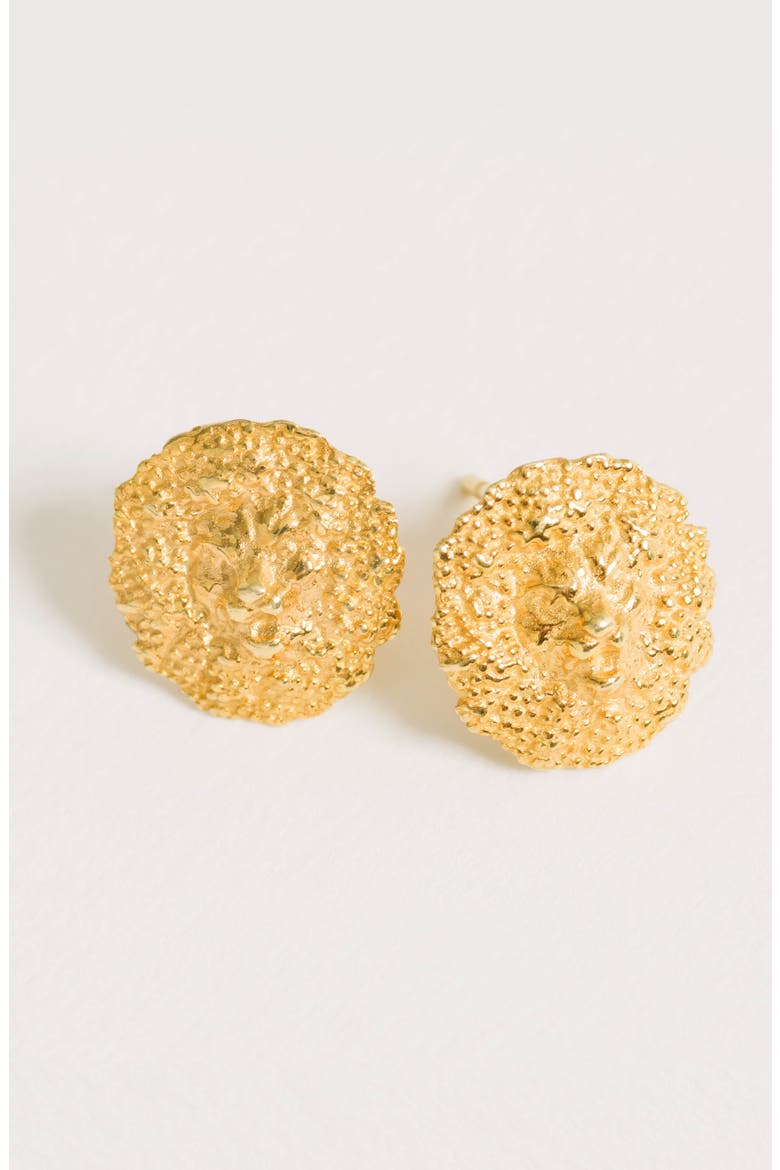 Lion Studs, Alternate, color, Gold