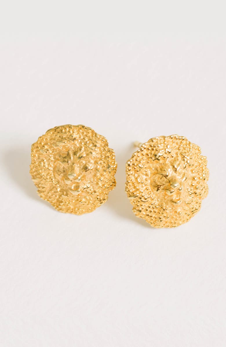 Freya Rose Lion Studs, Alternate, color, Gold