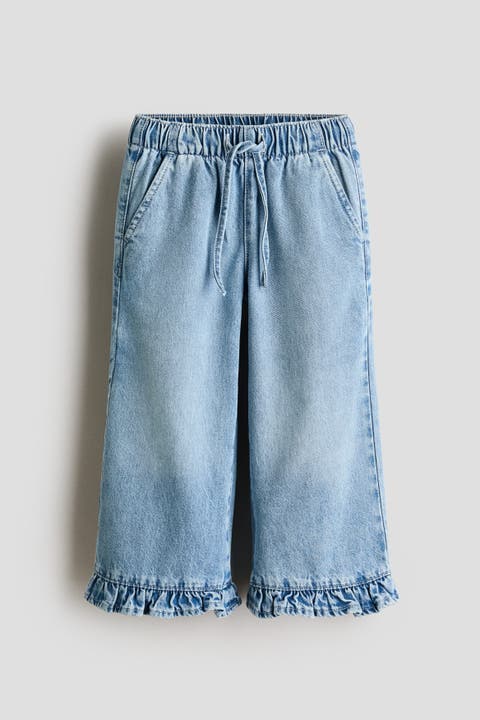 Frill-trimmed Cotton Trousers