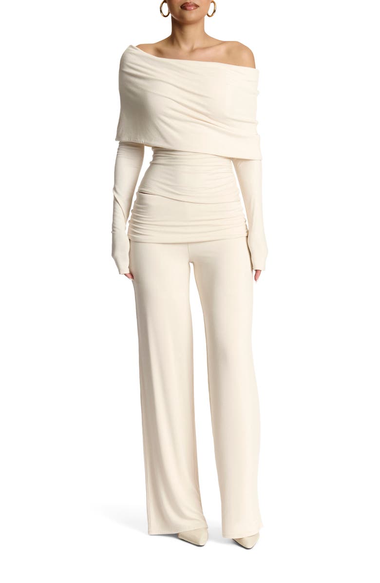 Naked Wardrobe Off the Shoulder Top, Alternate, color, Cream